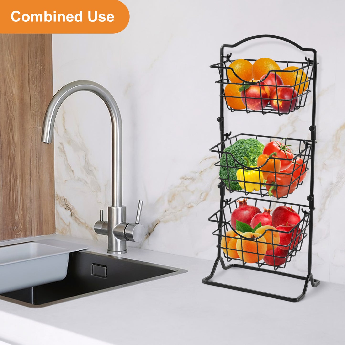 Multi-Layer Iron Storage Shelf for Home & Kitchen Organization