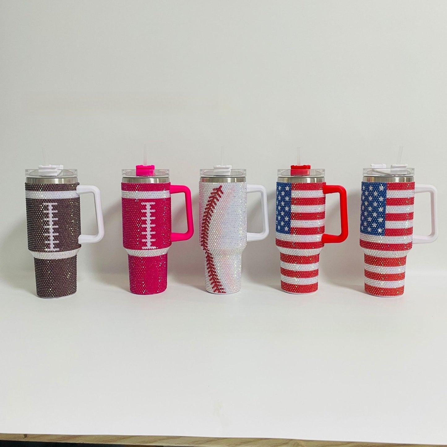 Stainless Steel Cup with Stars and Stripes Flag Design