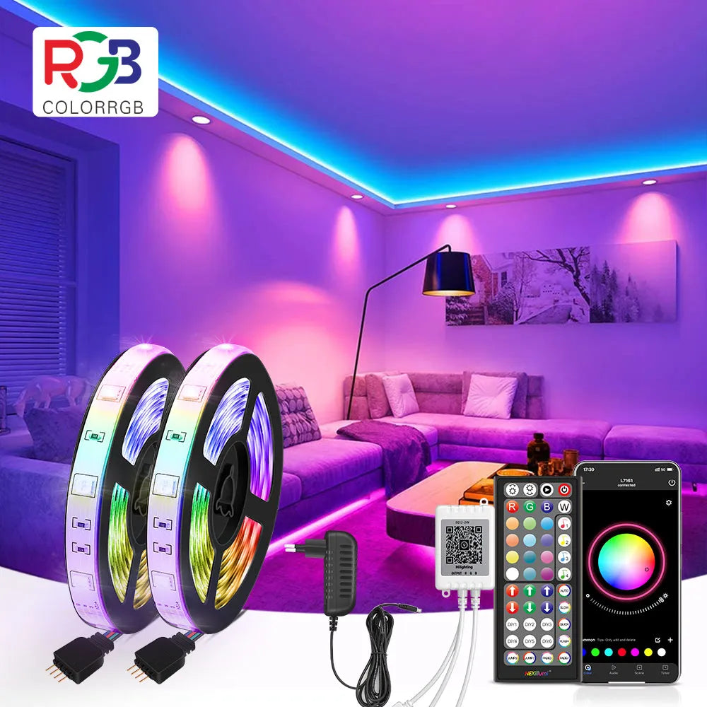 LED Strip Light RGB 5050 Music Sync Color Changing Sensitive Built-in Mic