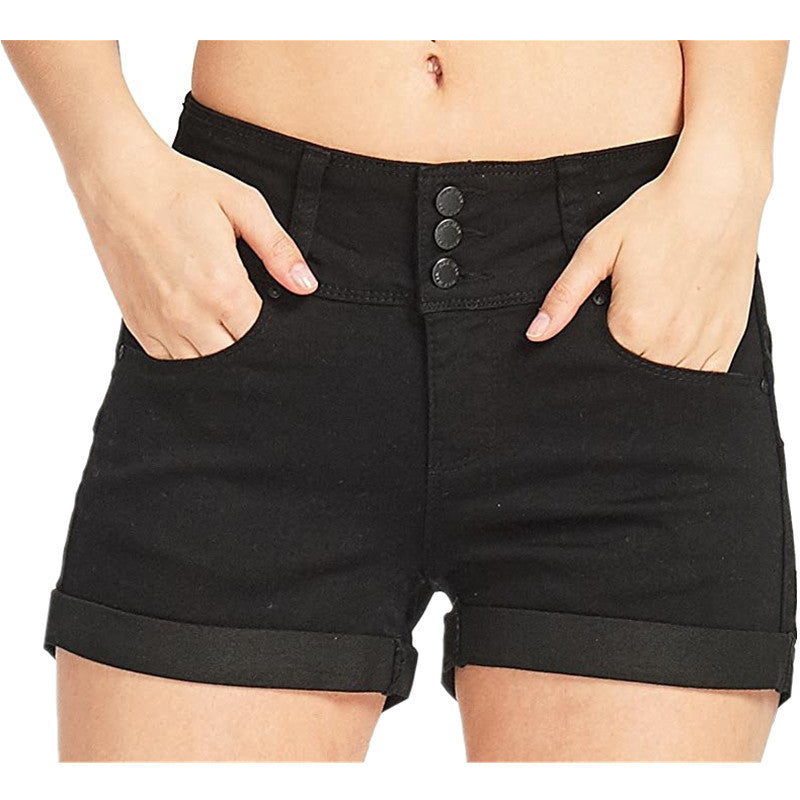 Waist-tight Denim Elastic Color Cloth Shorts Hot Pants