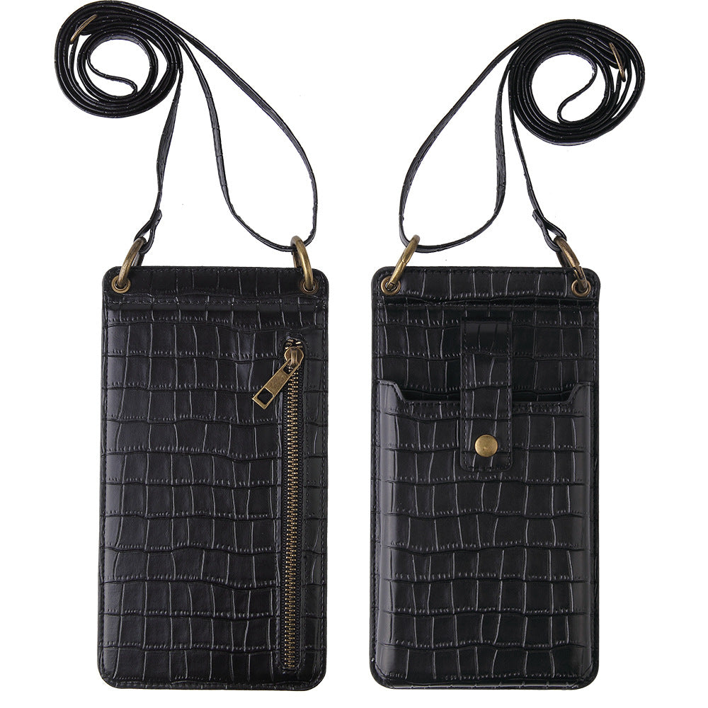 Multi-function Crossbody Bags For Mobile Phone Crocodile Pattern Wallet Card Holder