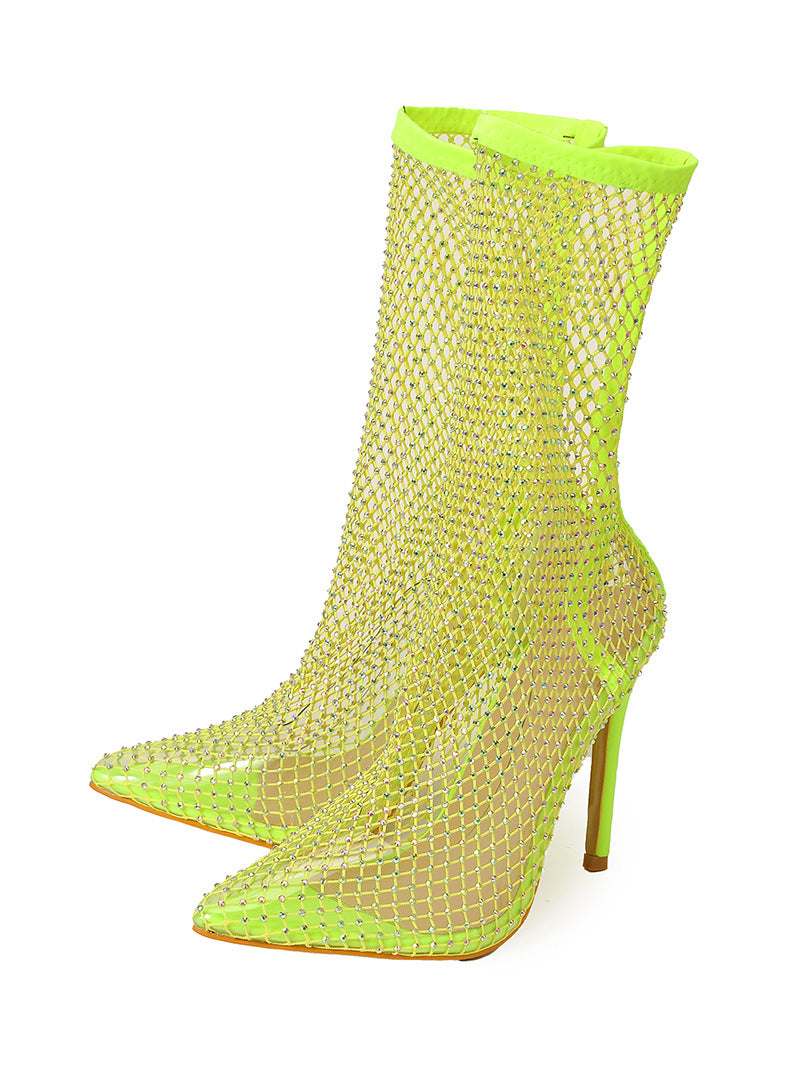 Net Drill Versatile Outdoor High Heel Sandals