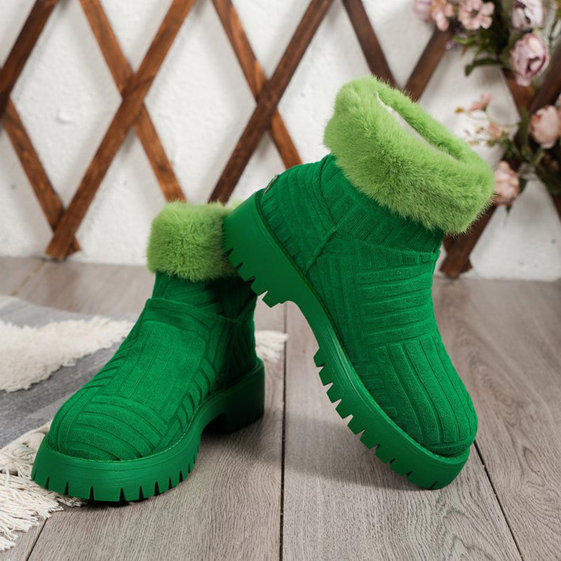 Winter Ankle Boots Fashoin Thick-soled For Women Plush Shoes