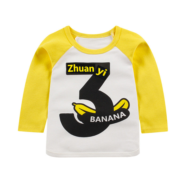 Children's Cotton Base Shirt Round Neck Raglan Sleeves Top