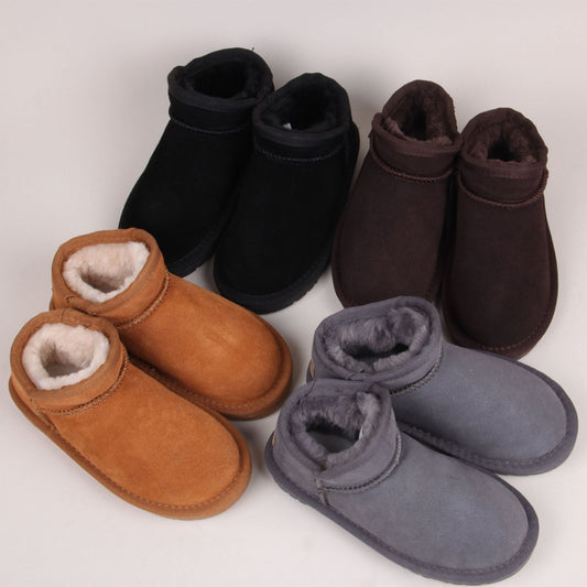 Children's Low-cut Snow Boots Genuine Leather