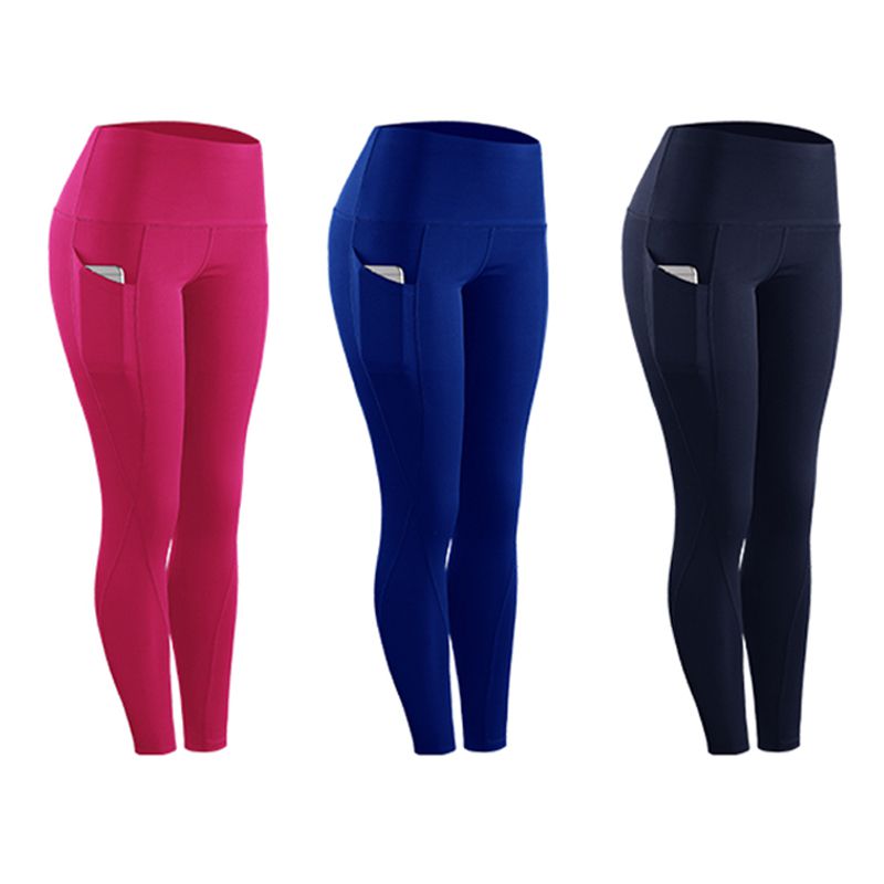 Compression Skinny Fitness Leggings Stretch Sportswear Casual Leggings Pants with Pocket