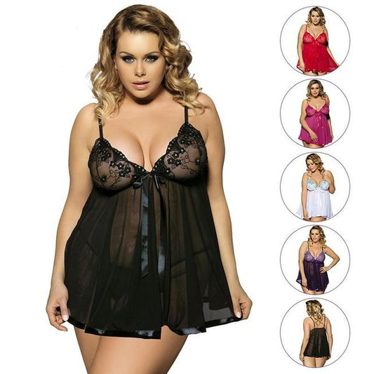 Women Sexy Lingerie Big Code 6XL  Sleepwear Sleepdress