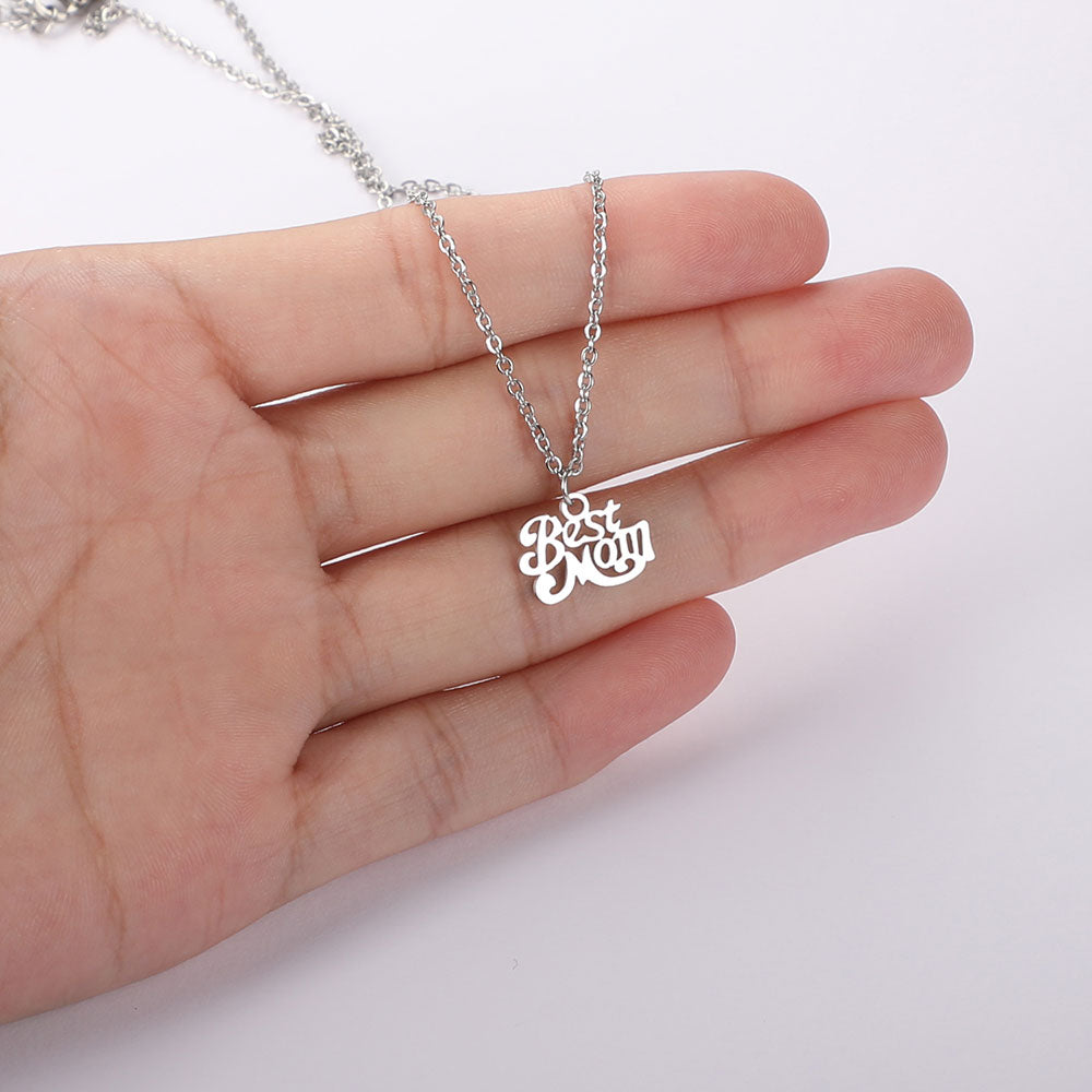 Best Mom Charm Necklace Family Mother Pendant