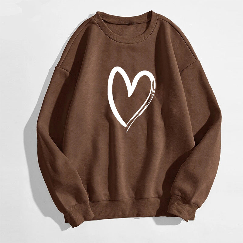 Printed Heart Sweater For Women