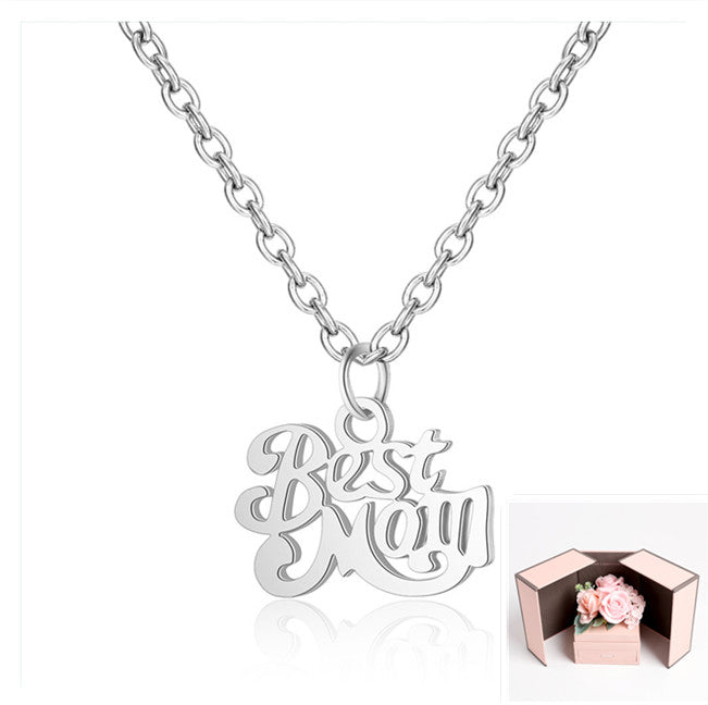 Best Mom Charm Necklace Family Mother Pendant