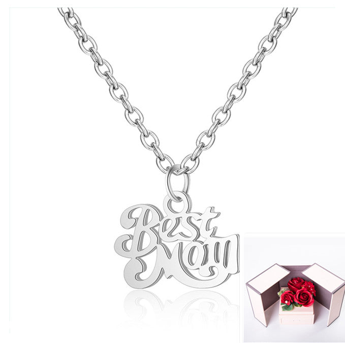 Best Mom Charm Necklace Family Mother Pendant