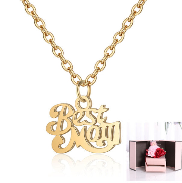 Best Mom Charm Necklace Family Mother Pendant