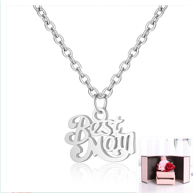 Best Mom Charm Necklace Family Mother Pendant