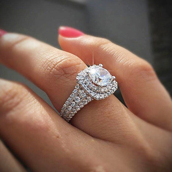 Platinum 18k Plated White Gold Diamond Ring