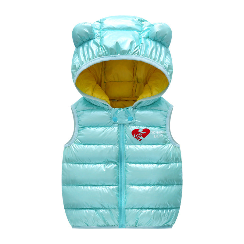 Children Warm Down Vest  Baby Boys Girls Sleeveless Waistcoat Kids Outerwear Vests Children Hooded Jackets