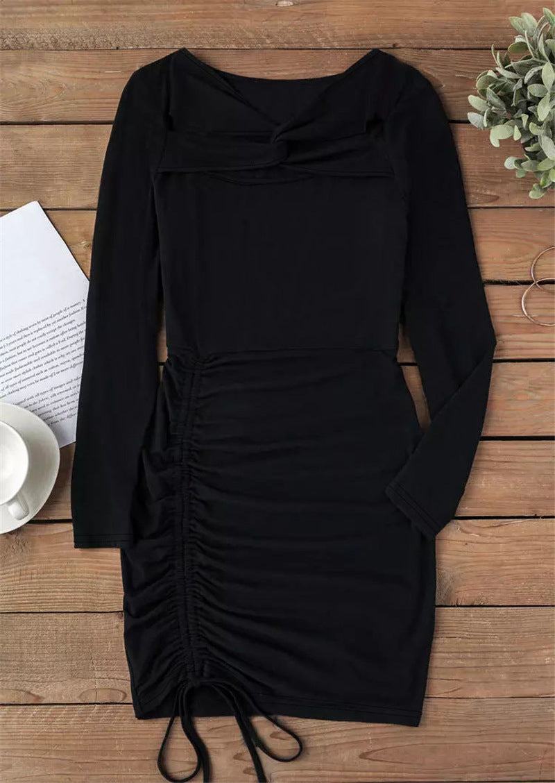 Women's V-neck Long Sleeve Narrow Dress