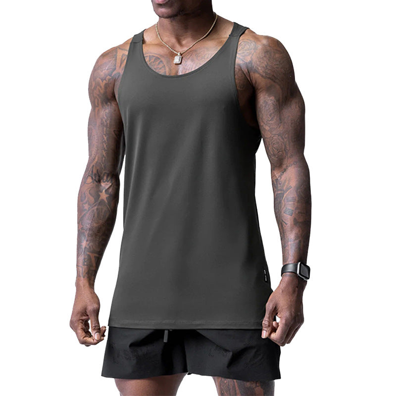 Men's Sports Vest Plus Size Printed Round Neck