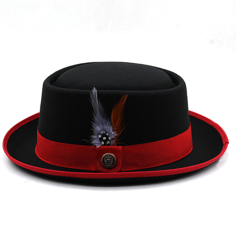 Billycock Felt Small Brim Bowler Hat Men