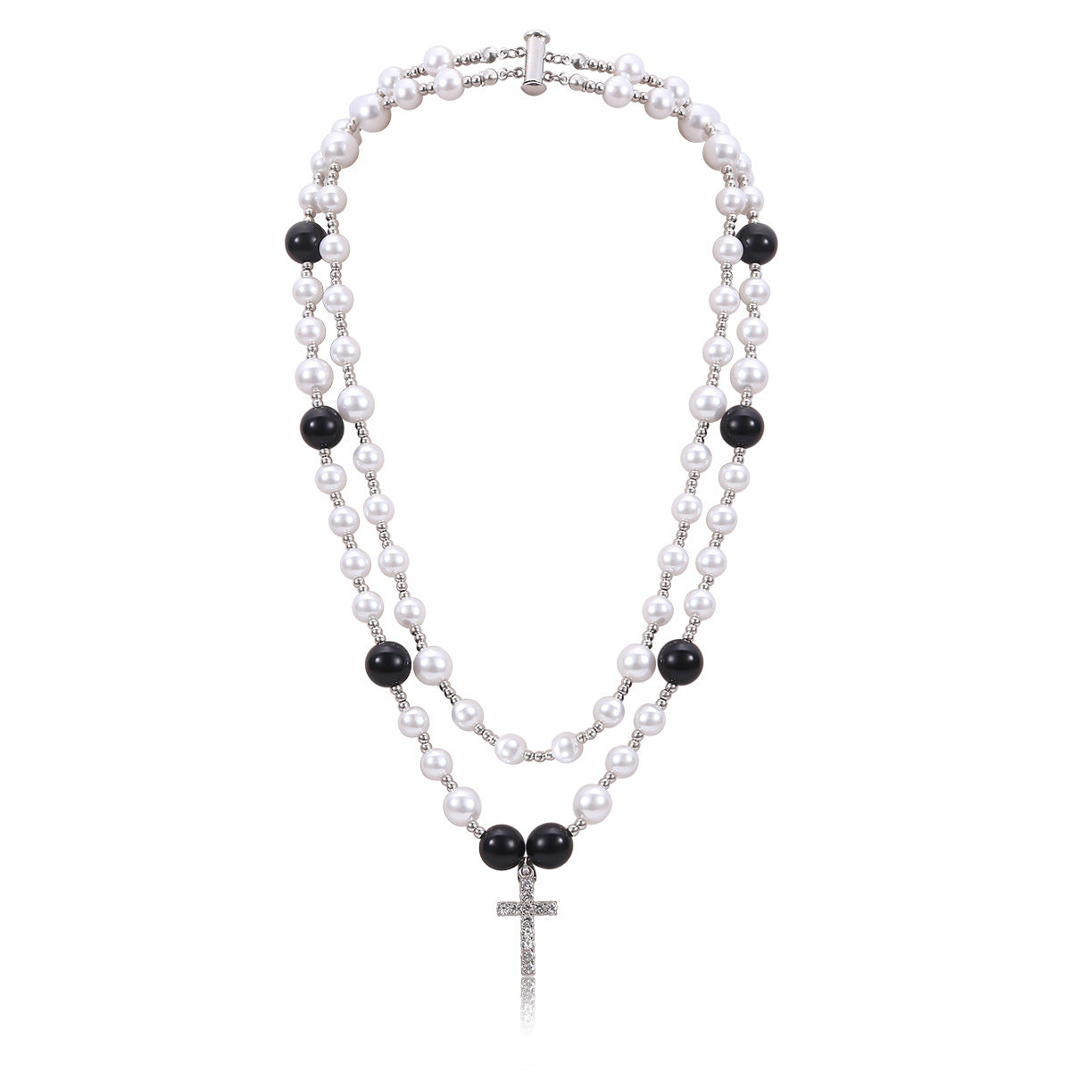 Pearl necklace with cross pendant