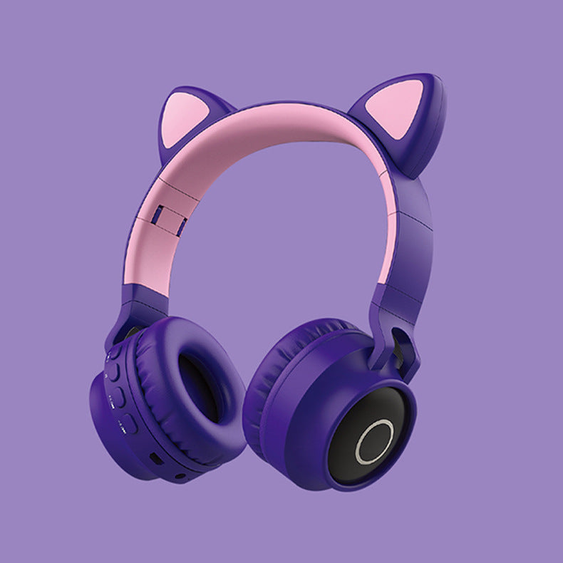 LED Light Cat Ear Headphones Wireless Bluetooth