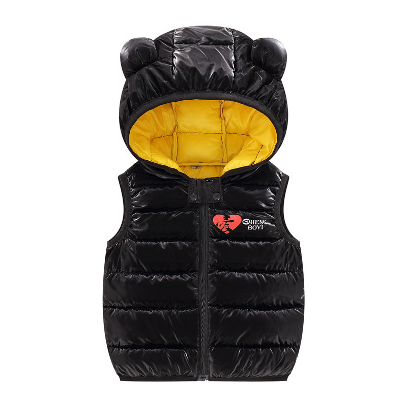 Children Warm Down Vest  Baby Boys Girls Sleeveless Waistcoat Kids Outerwear Vests Children Hooded Jackets