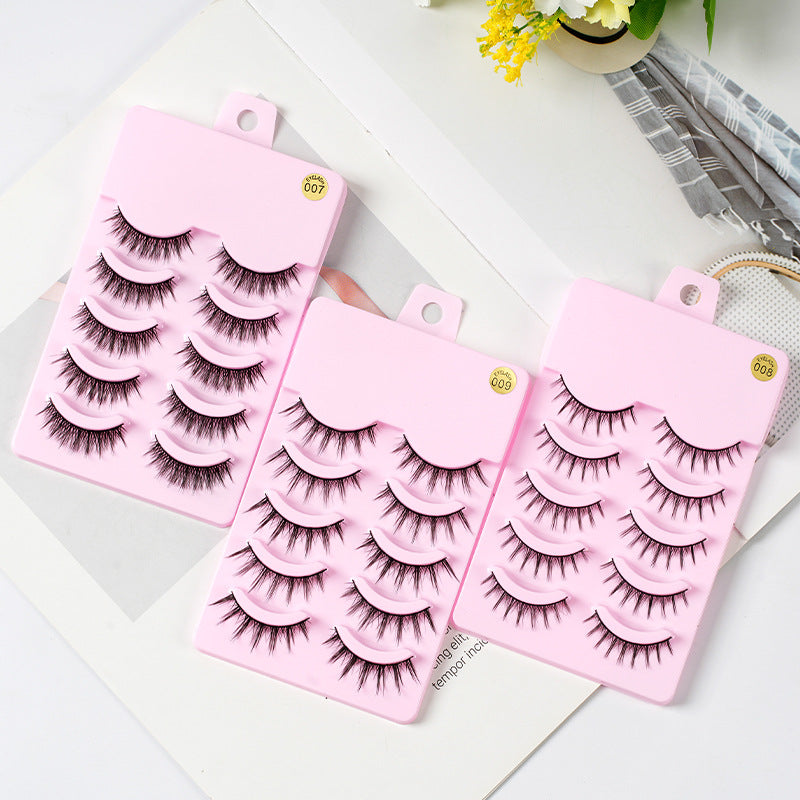 5 Pairs Manga Lashes Anime Cosplay Natural Wispy Makeup Artificial False Eyelashes