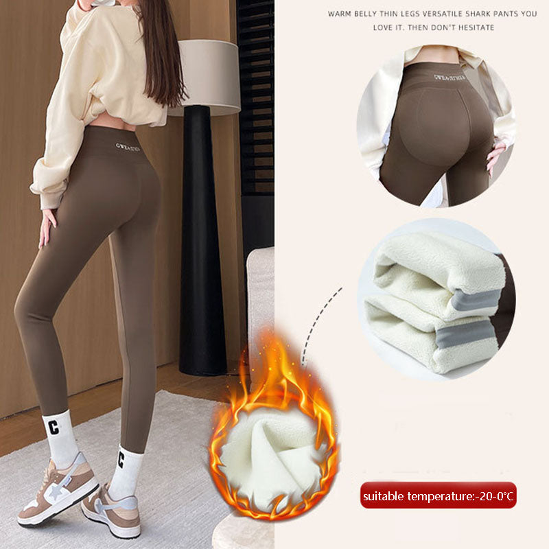 Fleece Thickened Leggings Winter High Waist Tight Skinny Tummy Control Buttocks Slimming Yoga Pants