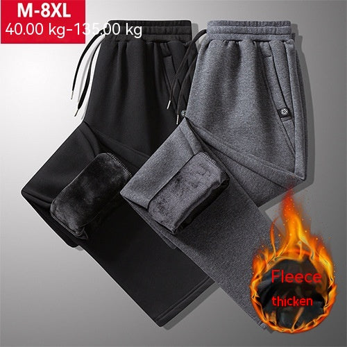 Winter Pure Cotton Velvet Sweatpants Male