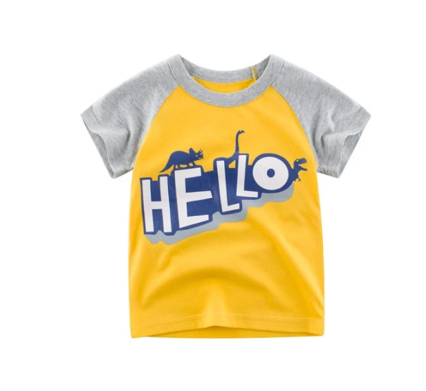 Children's Boys Cotton T-shirt Short Sleeves