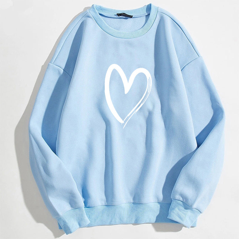 Printed Heart Sweater For Women