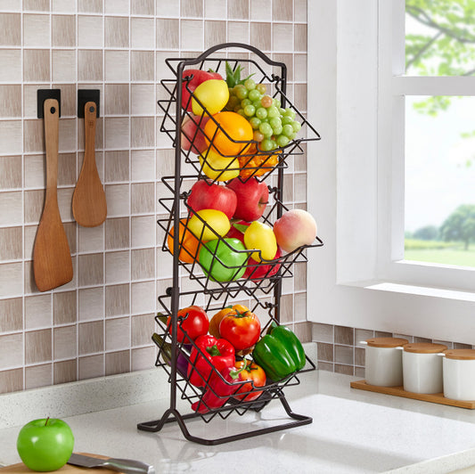 Multi-Layer Iron Storage Shelf for Home & Kitchen Organization