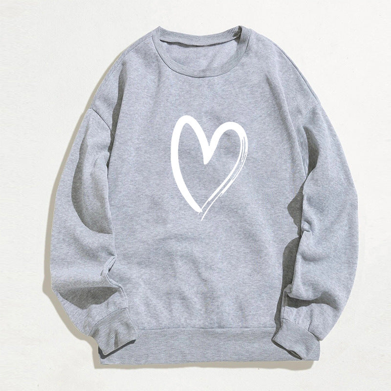 Printed Heart Sweater For Women