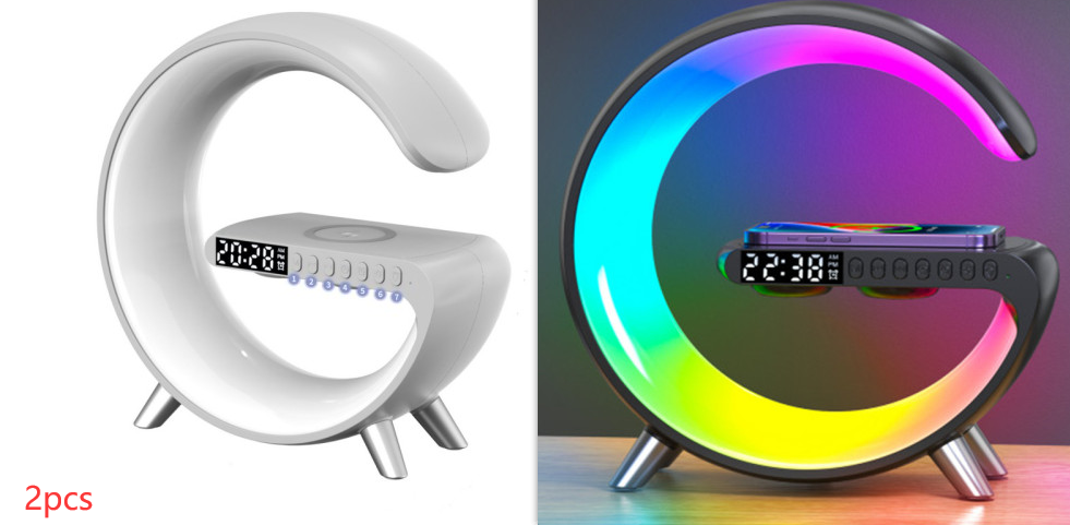 G Shaped LED Lamp Bluetooth Speake Wireless Charger Atmosphere Lamp