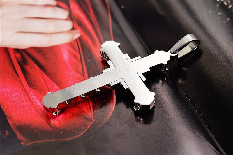 Men's Crystal Cross Pendant