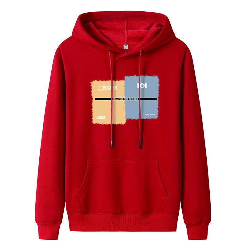 Men's Fashion Casual Fleece-lined Thickened Hooded Sweatshirt