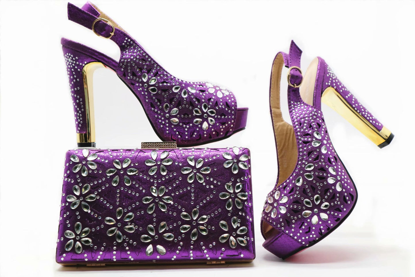 High Heels Matching Clutch Bag