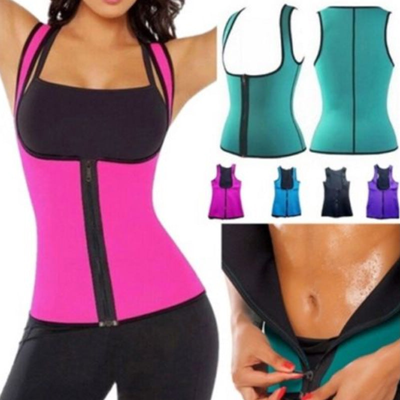 Zipper-style Women's Sports Wicking Vest Waist Corset