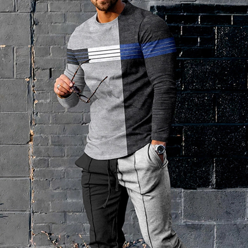 Multi-color Long Sleeve Casual Sports Men Suit