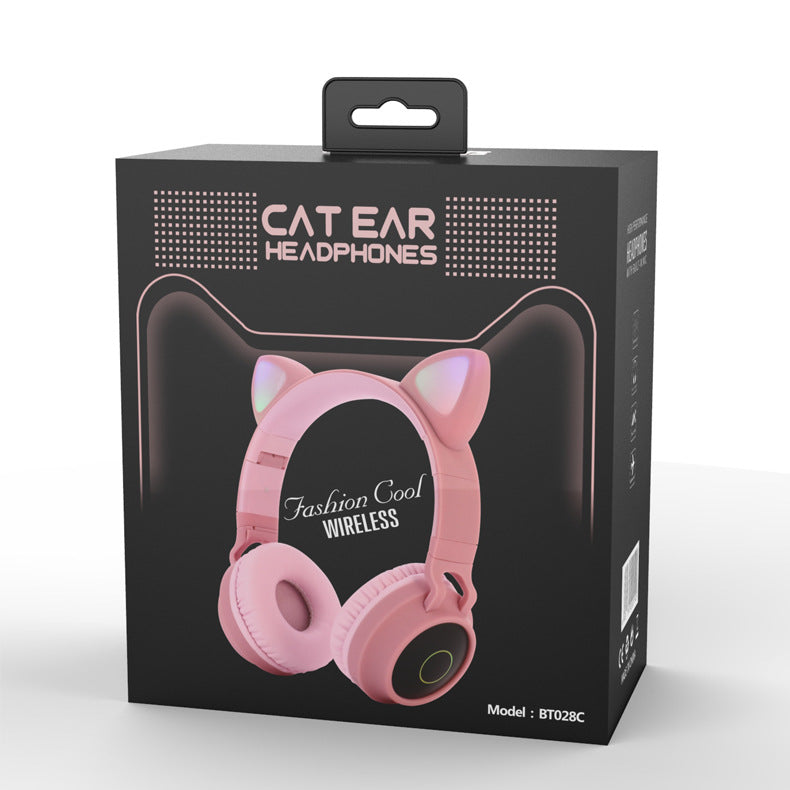 LED Light Cat Ear Headphones Wireless Bluetooth