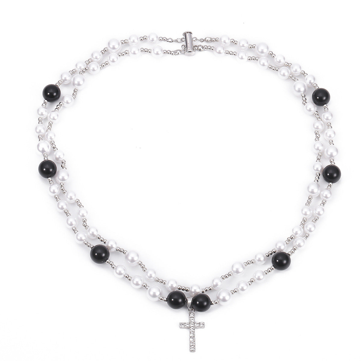 Pearl necklace with cross pendant