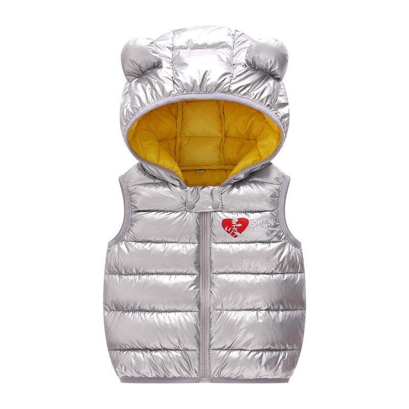 Children Warm Down Vest  Baby Boys Girls Sleeveless Waistcoat Kids Outerwear Vests Children Hooded Jackets