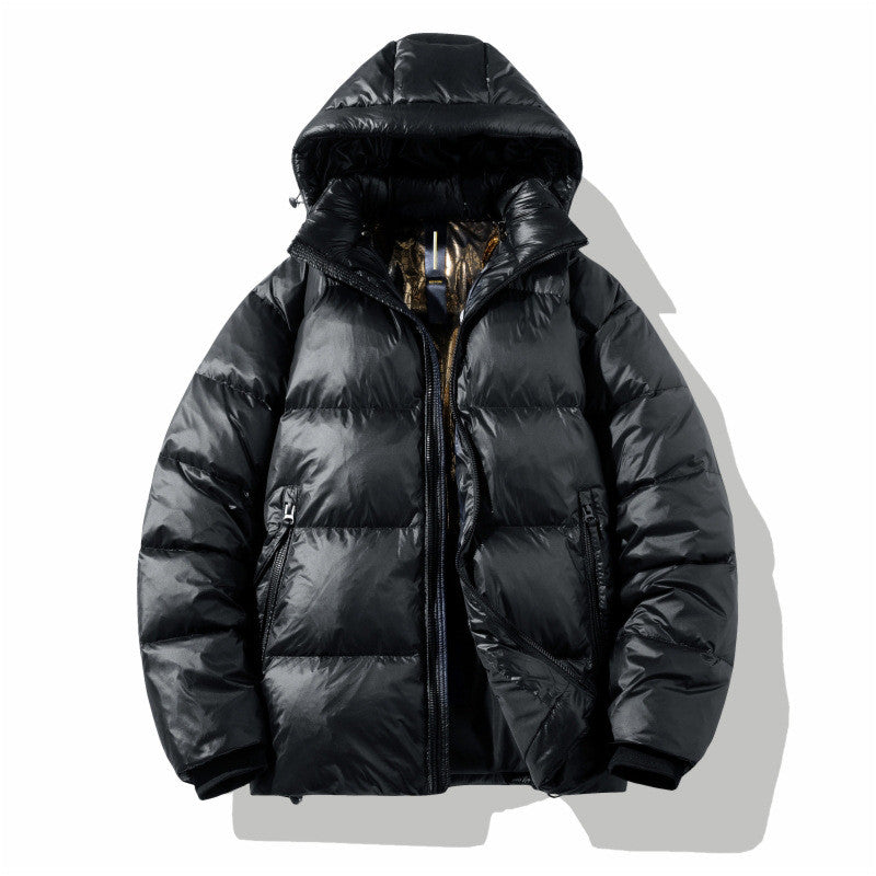 short glossy down jacket 