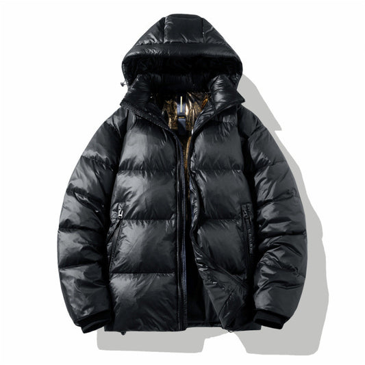 short glossy down jacket 