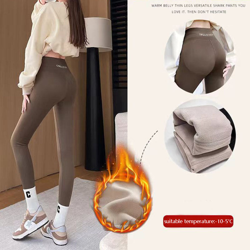 Fleece Thickened Leggings Winter High Waist Tight Skinny Tummy Control Buttocks Slimming Yoga Pants