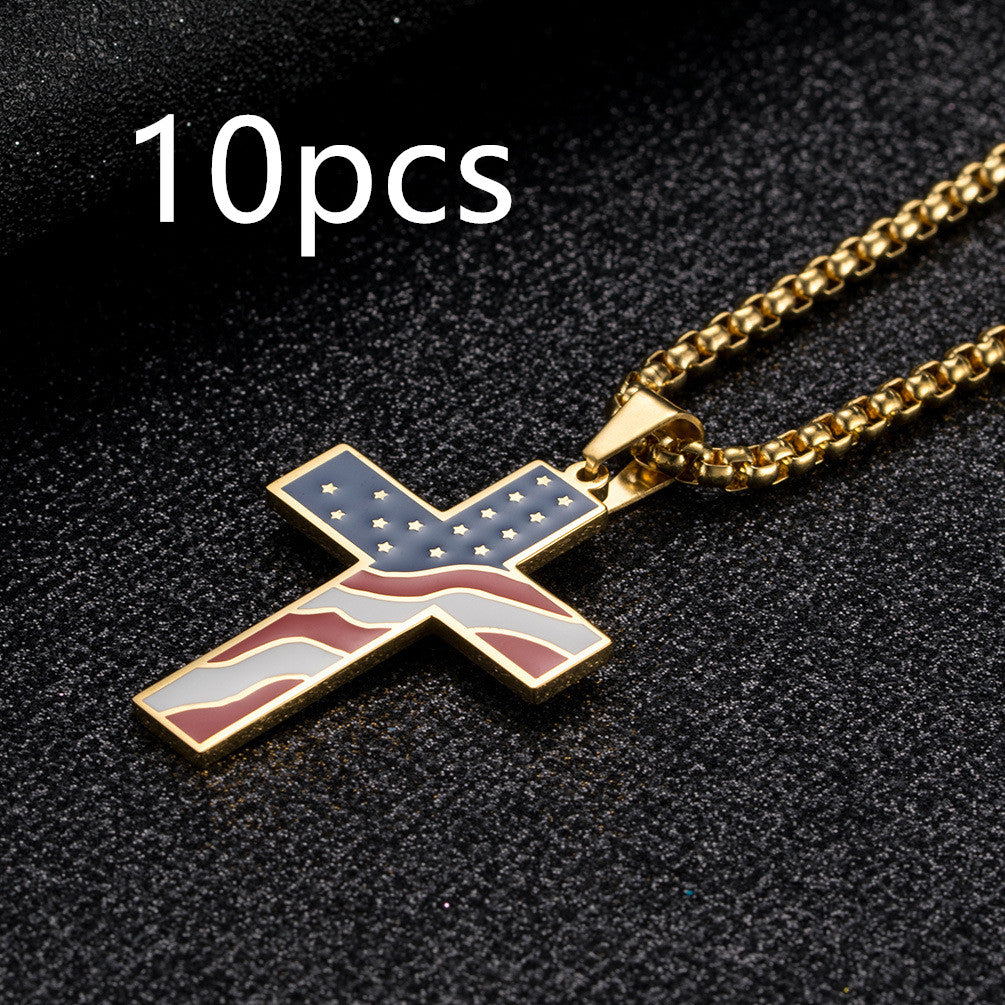 Flag Cross Necklace