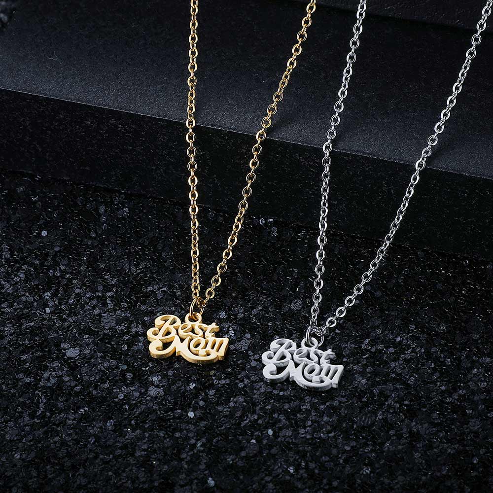 Best Mom Charm Necklace Family Mother Pendant