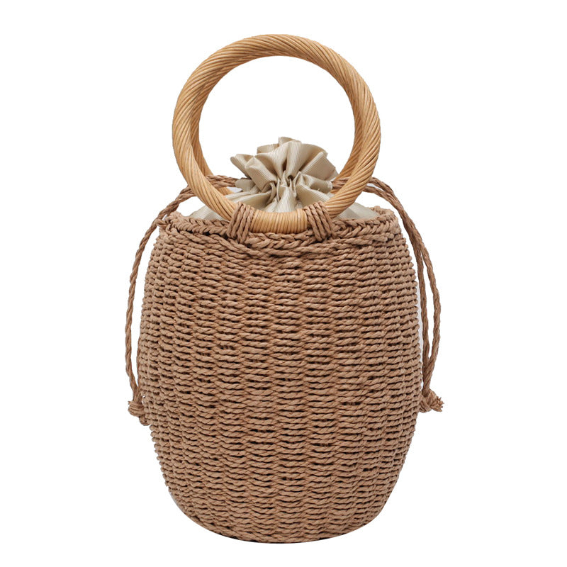 Straw pottery shaped handbag