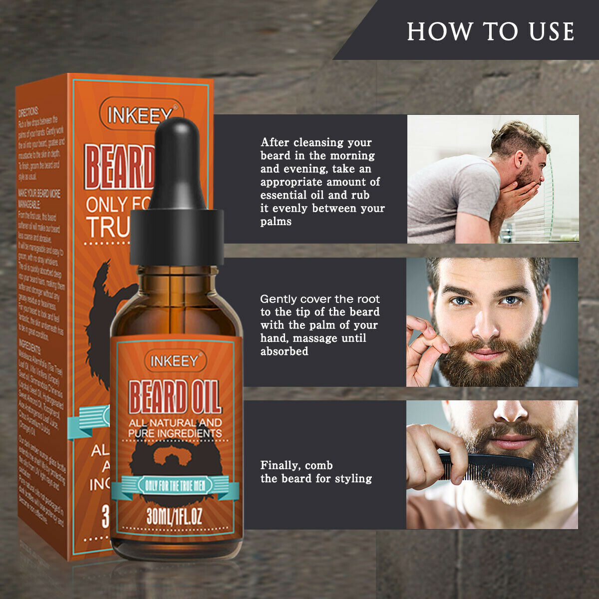 Beard Oil For MEN Hair Growth Oil Serum Mustache Grooming Growing Moisturizer