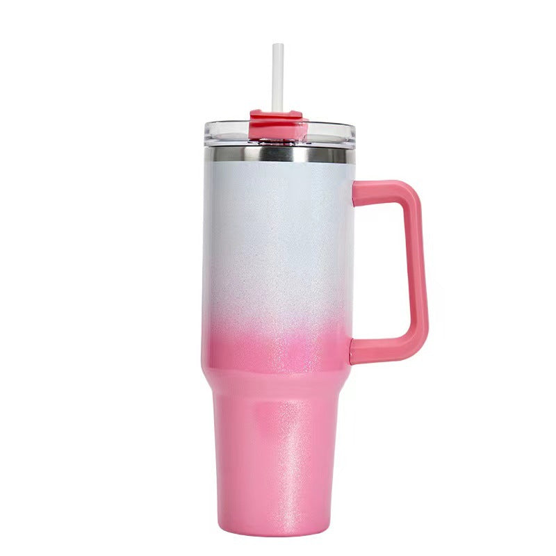 Stainless Steel Cup With Straw BPA Free Thermal Mug 40oz