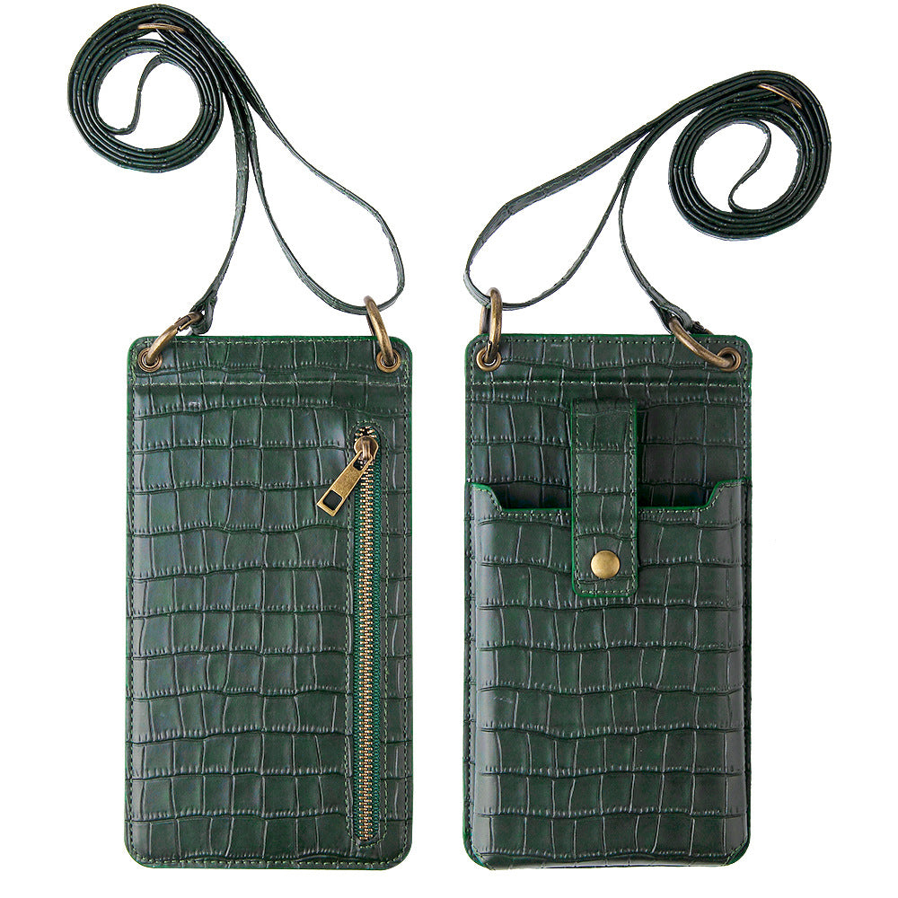 Multi-function Crossbody Bags For Mobile Phone Crocodile Pattern Wallet Card Holder